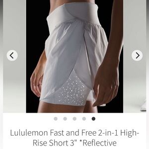 Lululemon Fast and Free 2 in 1 shorts (Size 4)